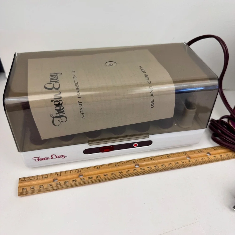 Vtg free'n easy instant hairsetter 18 shorter hair tighter curls w box curlers